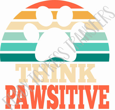Think Pawsitive retro ready to press sublimation transfers