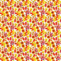 Autumn leaves and flower pattern craft vinyl sheet, HTV, adhesive vinyl fall foliage  HTV8295 - Breeze Crafts