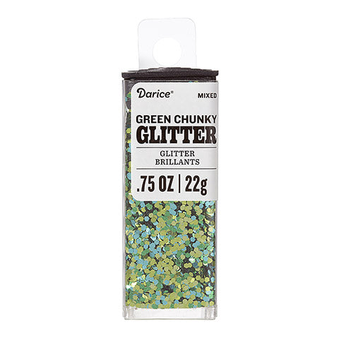 Chunky Glitter - Green Mixed - .75 ounce