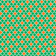 Green and orange quatrefoil craft vinyl - HTV -  Adhesive Vinyl -  quartrefoil pattern HTV1447