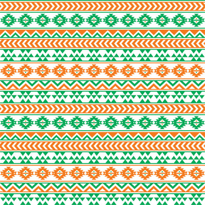 Green, white and orange tribal pattern craft vinyl - HTV -  Adhesive Vinyl -  Aztec Peruvian pattern HTV937