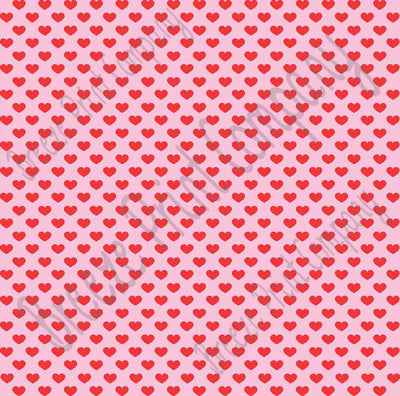 Light pink with red small heart craft  vinyl sheet - HTV -  Adhesive Vinyl -  Valentine's Day HTV3953