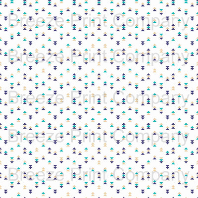 White with navy blue, tan and teal triangle pattern craft vinyl sheet - HTV -  Adhesive Vinyl -  tribal HTV3750