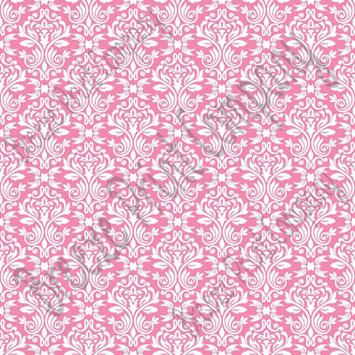 Pink and white damask floral craft  vinyl - HTV -  Adhesive Vinyl -  HTV4204