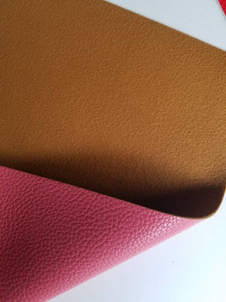 Brown Textured Faux Leather Fabric