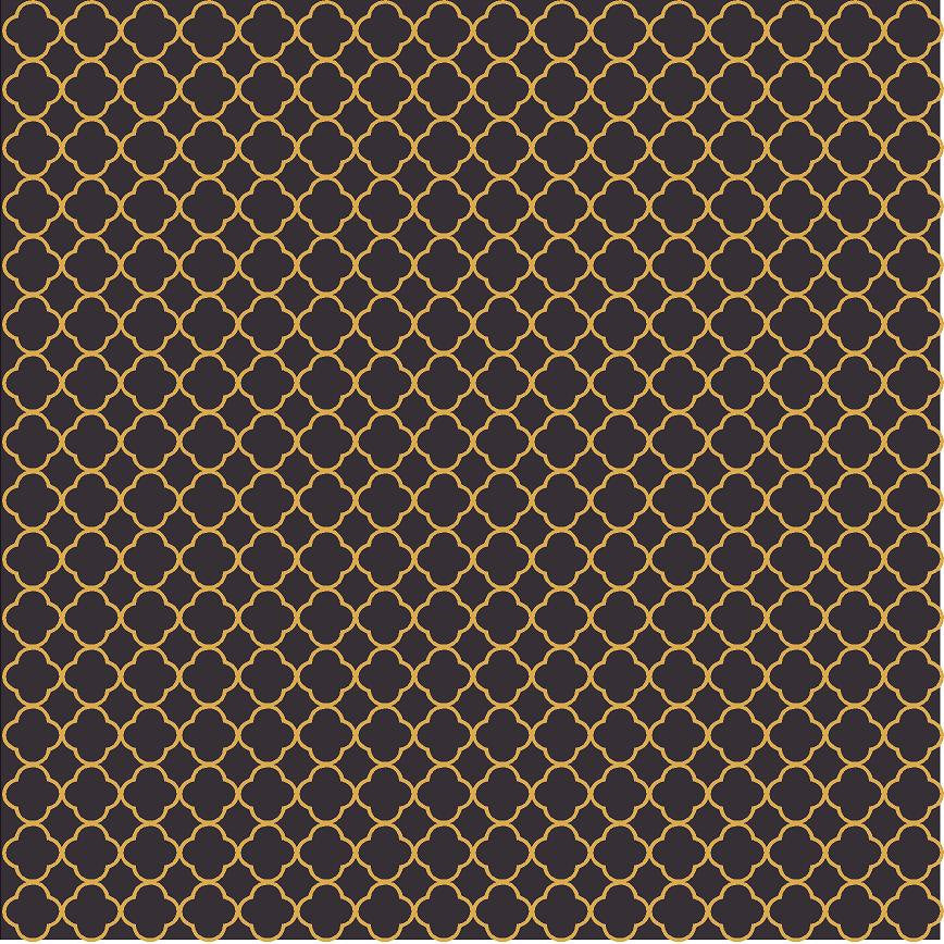 Black and gold quartrefoil craft  vinyl - HTV -  Adhesive Vinyl -  clover quatrefoil pattern vinyl HTV509 - Breeze Crafts