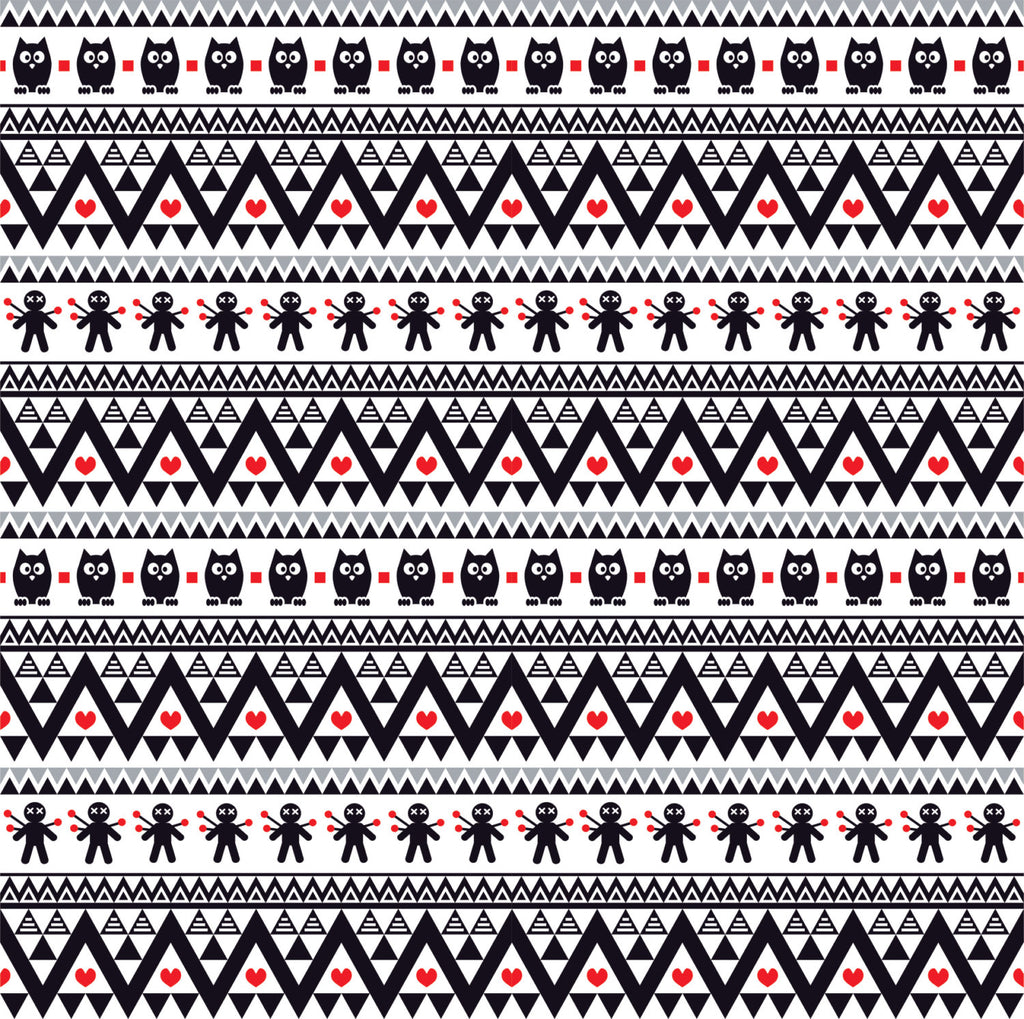 Black gray red owl tribal pattern craft  vinyl - HTV -  Adhesive Vinyl -  Aztec Peruvian pattern Halloween  HTV315 - Breeze Crafts