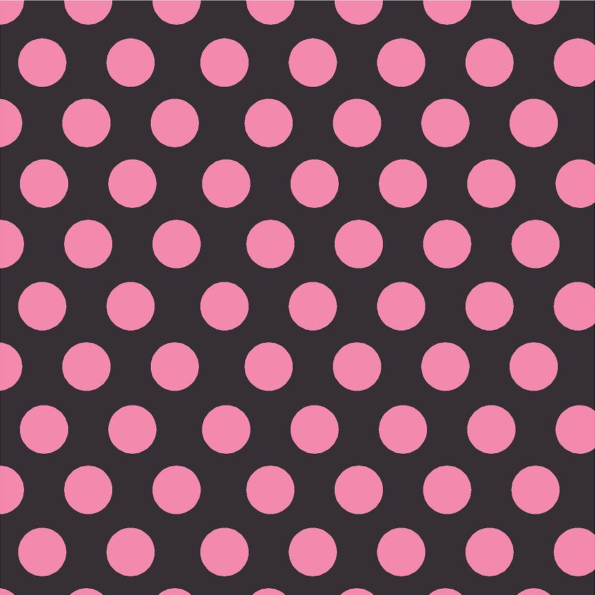 Black with pink dots craft  vinyl - HTV -  Adhesive Vinyl -  large polka dot pattern  HTV781 - Breeze Crafts