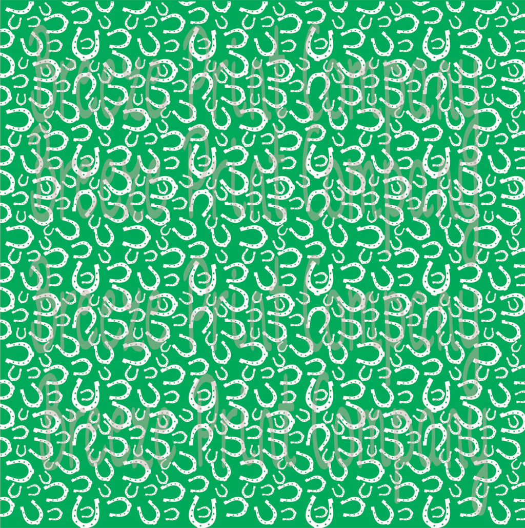 Horseshoe Pattern craft vinyl htv sheet - HTV -  Adhesive Vinyl -  green and white St. Patrick's Day pattern HTV2151