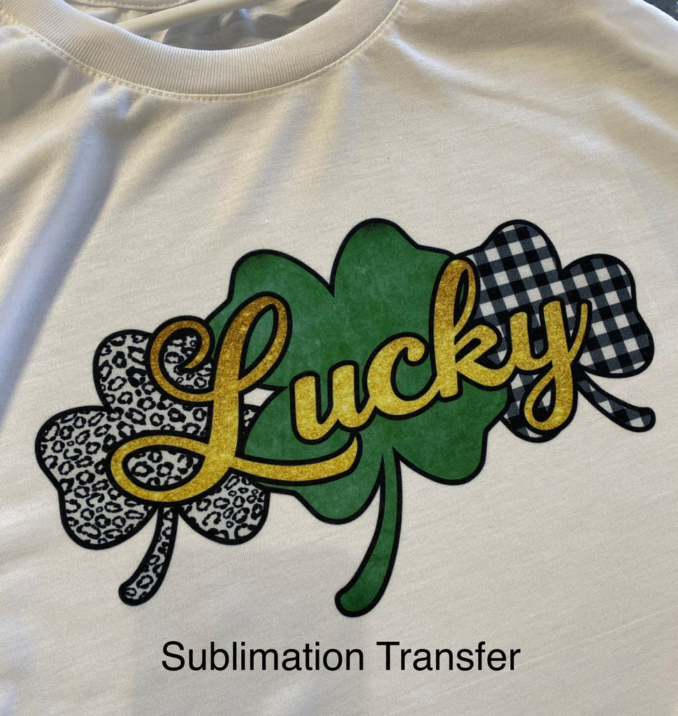 Feckin' Lucky Heat Transfer Vinyl or Sublimation Transfer - St. Patrick's  Day Shamrock - T102