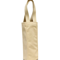 Canvas Wine Tote - Single Bottle wine bag with handles - cotton canvas - Breeze Crafts