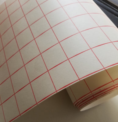 Red Grid Transfer tape - high tack - 12 inch x 10 feet with liner