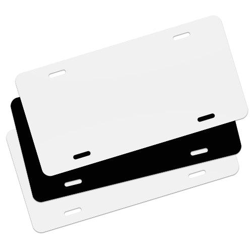 License Plate Blank - Double Sided Black/White
