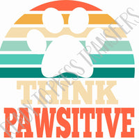 Think Pawsitive retro ready to press sublimation transfers