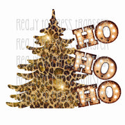 Ho Ho Ho leopard print Christmas Tree - retro Christmas sublimation transfers