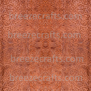 Tooled brown leather pattern craft vinyl - HTV or Adhesive Vinyl -  HTV4011