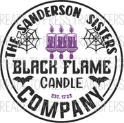 black flame candle company dtf, direct to film transfer