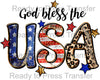 God Bless the USA Sublimation Transfer - T256