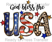 God Bless the USA Sublimation Transfer - T256