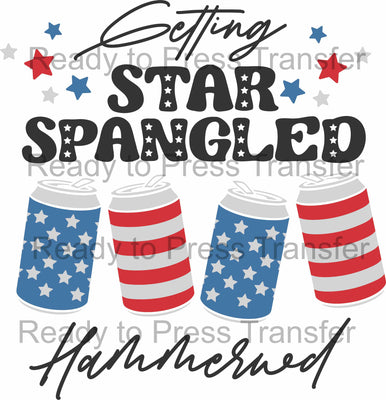 Getting Star Spangled Hammered Sublimation Transfer - T255