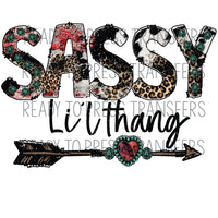 sassy lil thang direct to film transfer - western ready to press transfers