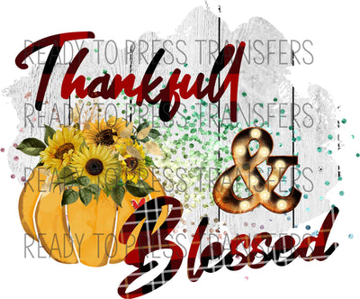 Thankful and Blessed Fall Sublimation Transfer - T215