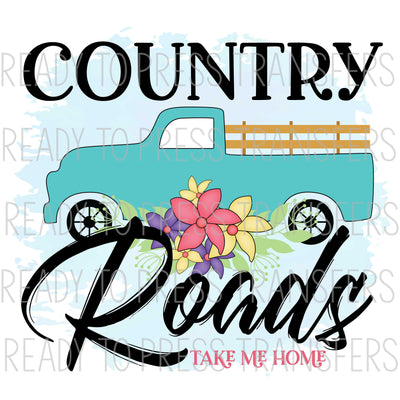 Country Roads- Vintage Truck Sublimation Transfer