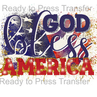God Bless America Sublimation Transfer - T258