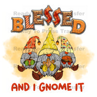 Blessed and I Gnome It Sublimation Transfer - Thanksgiving T293
