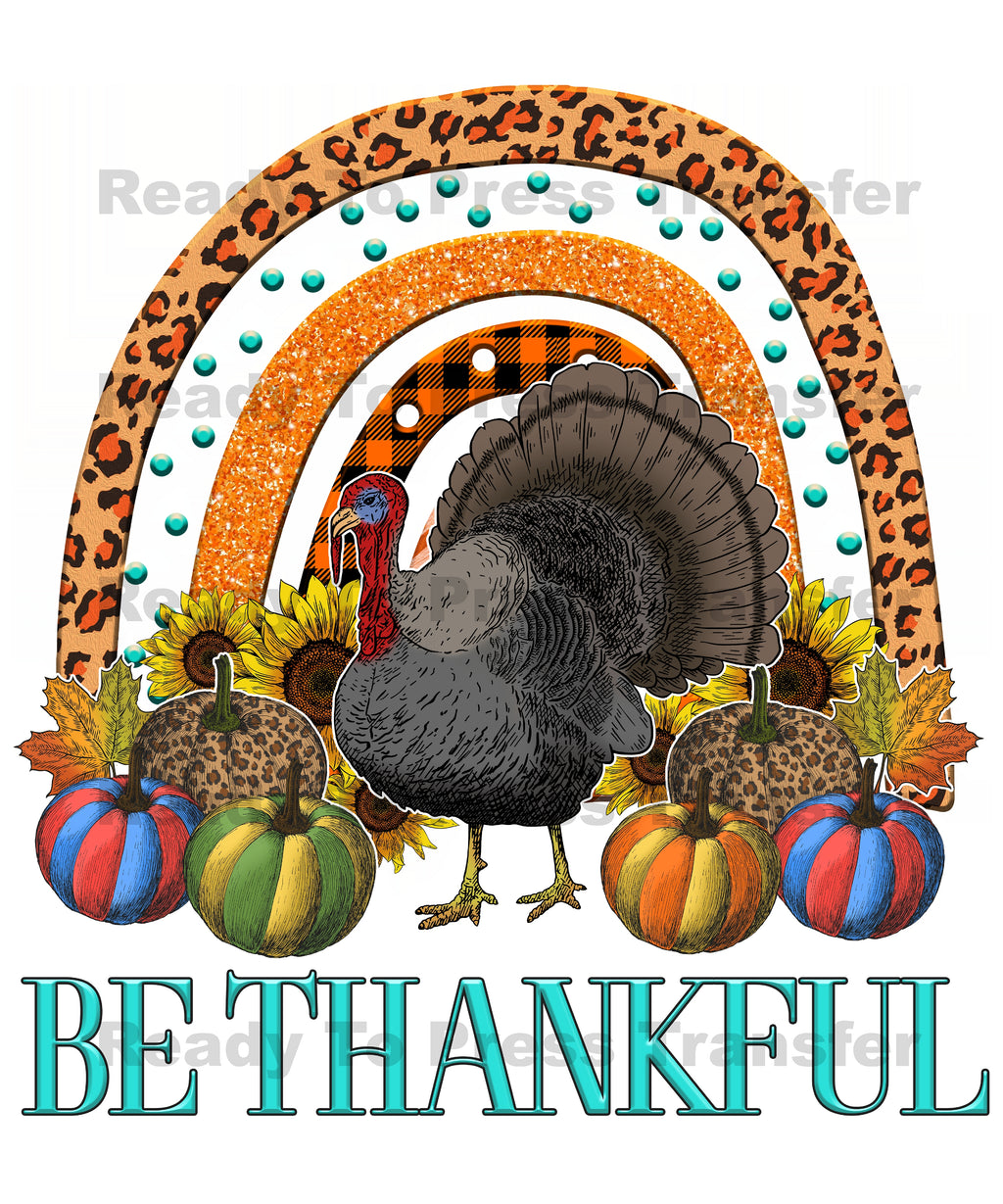 Be Thankful Sublimation Transfer - Thanksgiving T292
