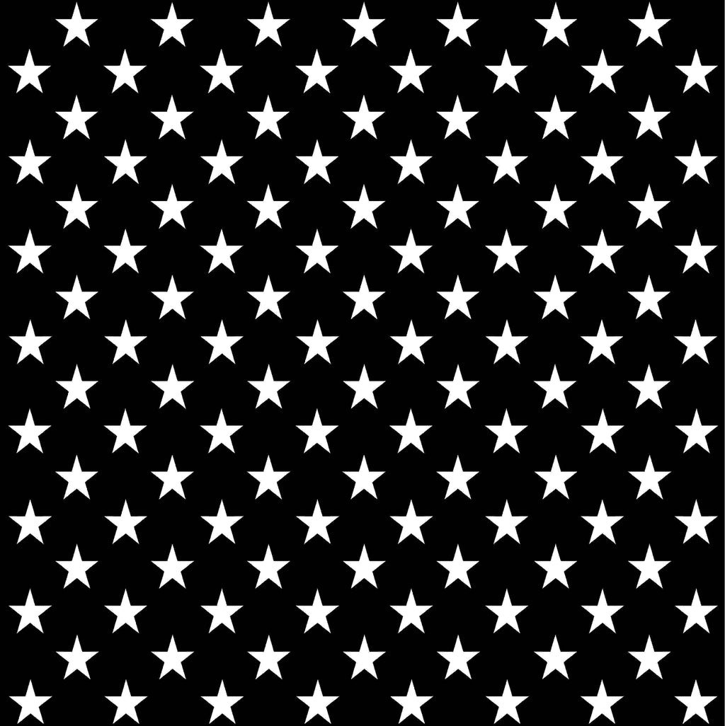 Black with white large stars craft  vinyl sheet - HTV - Adhesive Vinyl - star pattern HTV2451 - Breeze Crafts