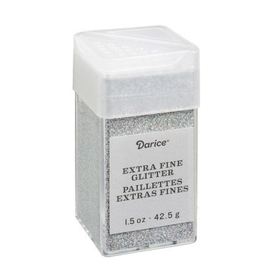Darice Glitter - Bling Silver Extra Fine - 1.5 ounce -  colorful sparkles, iridescent, tumbler glitter, craft glitter