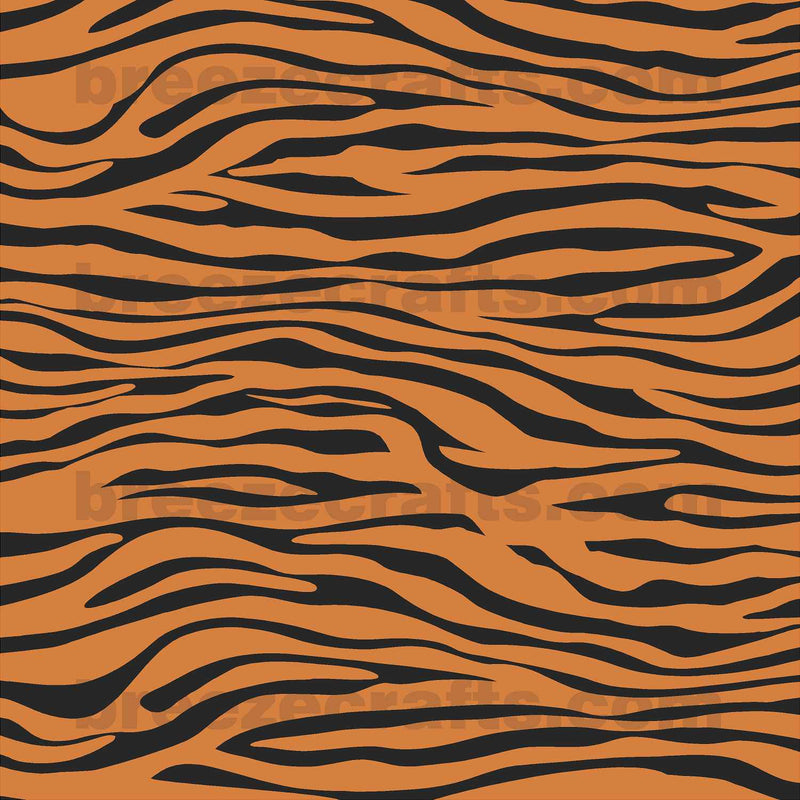 Orange and Black Tiger Stripe Patterned Vinyl Sheets