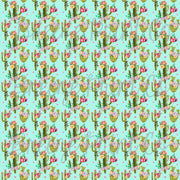 aqua and pink cactus and flower full printed sublimation sheet