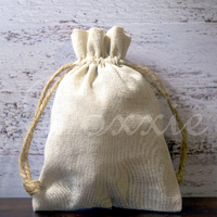 Linen fabric bag with hemp cord 5x7 inch