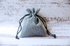 Green gingham fabric bag with 3x4 inch
