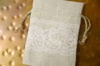 Lace and Linen fabric bag with 3x4 inch