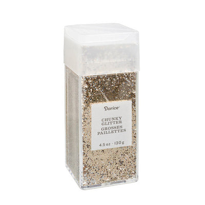 Chunky Glitter - Champagne Silver - 4.5 ounce, Darice glitter for tumblers, cups, candles, crafts, scrapbook
