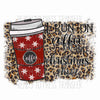 i run on coffee and christmas cheer sublimation, coffee cup, leopard print