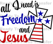 Freedom and Jesus Sublimation Transfer - T180