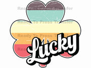 Retro Lucky Clover Sublimation Transfer - St Patrick's Day T195