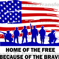 Home of the Free Because of the Brave Sublimation Transfer - T188