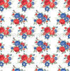 Red and blue rose pattern vinyl - HTV or Adhesive Vinyl - floral with white background - flower patterned vinyl HTV2277