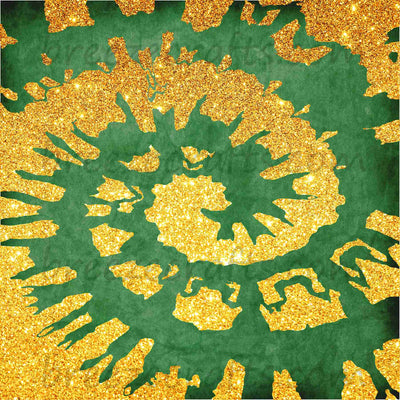 Green distressed with gold glitter pattern vinyl - HTV  or Adhesive Vinyl - St. Patrick's Day HTV4713