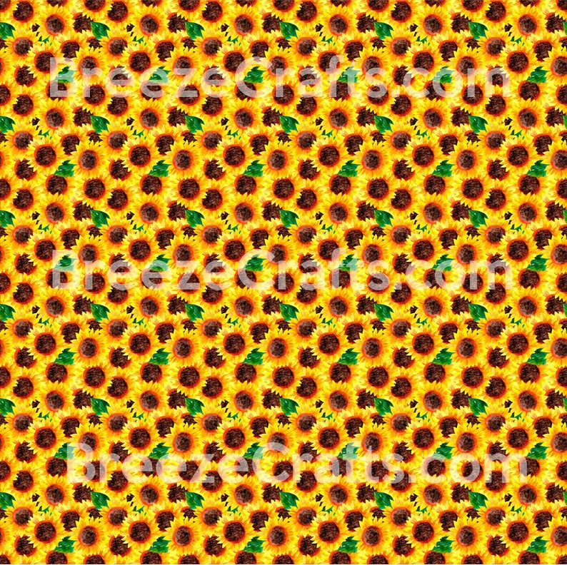 sunflower floral pattern vinyl in heat transfer HTV or adhesive vinyl sheets