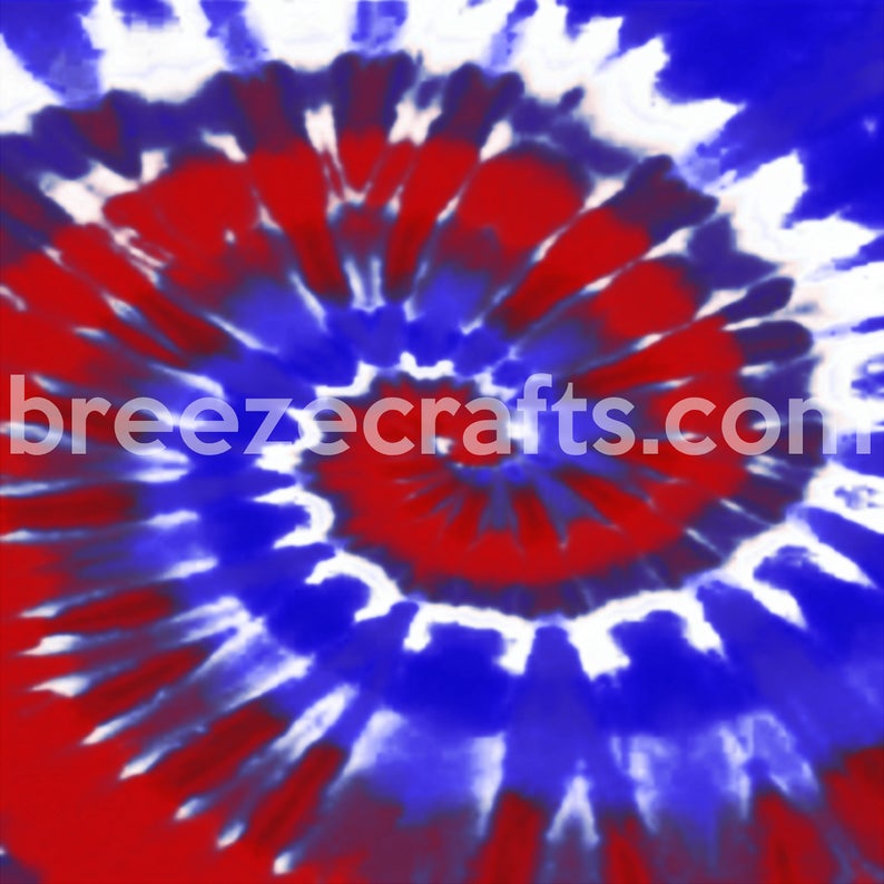 Tie Dye pattern vinyl sheet - HTV or Adhesive Vinyl -  red, white and blue HTV2504