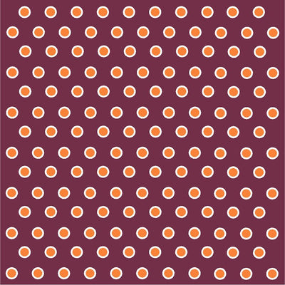 Maroon with orange and white polka dots craft  vinyl - HTV -  Adhesive Vinyl -  polka dot pattern HTV265