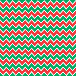 Red, green and white chevron craft  vinyl - HTV -  Adhesive Vinyl -  zig zag pattern Christmas HTV185