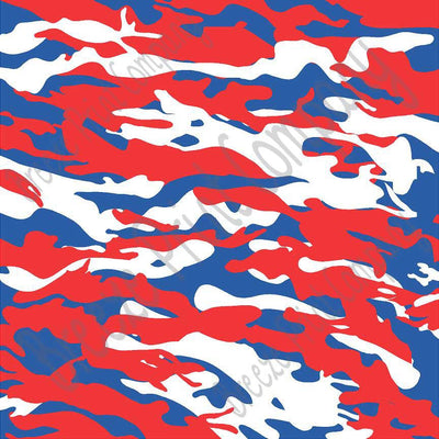 Red, blue and white camouflage craft  vinyl - HTV -  Adhesive Vinyl -  camo pattern  HTV1047