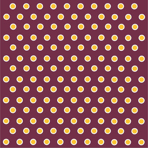 Maroon with yellow gold and white polka dots craft  vinyl - HTV -  Adhesive Vinyl -  polka dot pattern HTV266